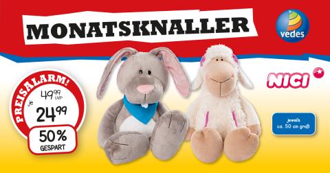Schweizer Monatsknaller März 2023: NICI Schlenker-Hase mit Halstuch oder Schlenker-Schaf Jolly Katie